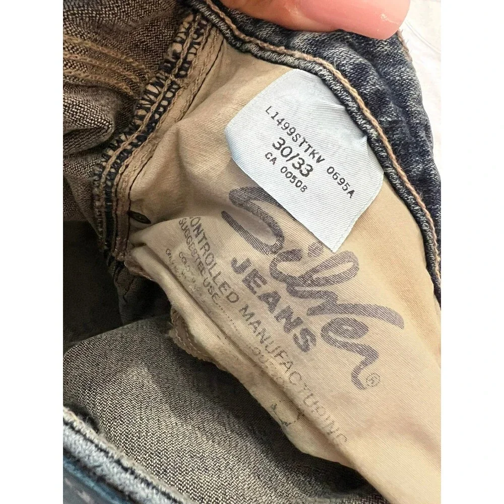 SILVER BOOTCUT JEANS DIRTY BLUE WASH COLOR SZ 30-33L
